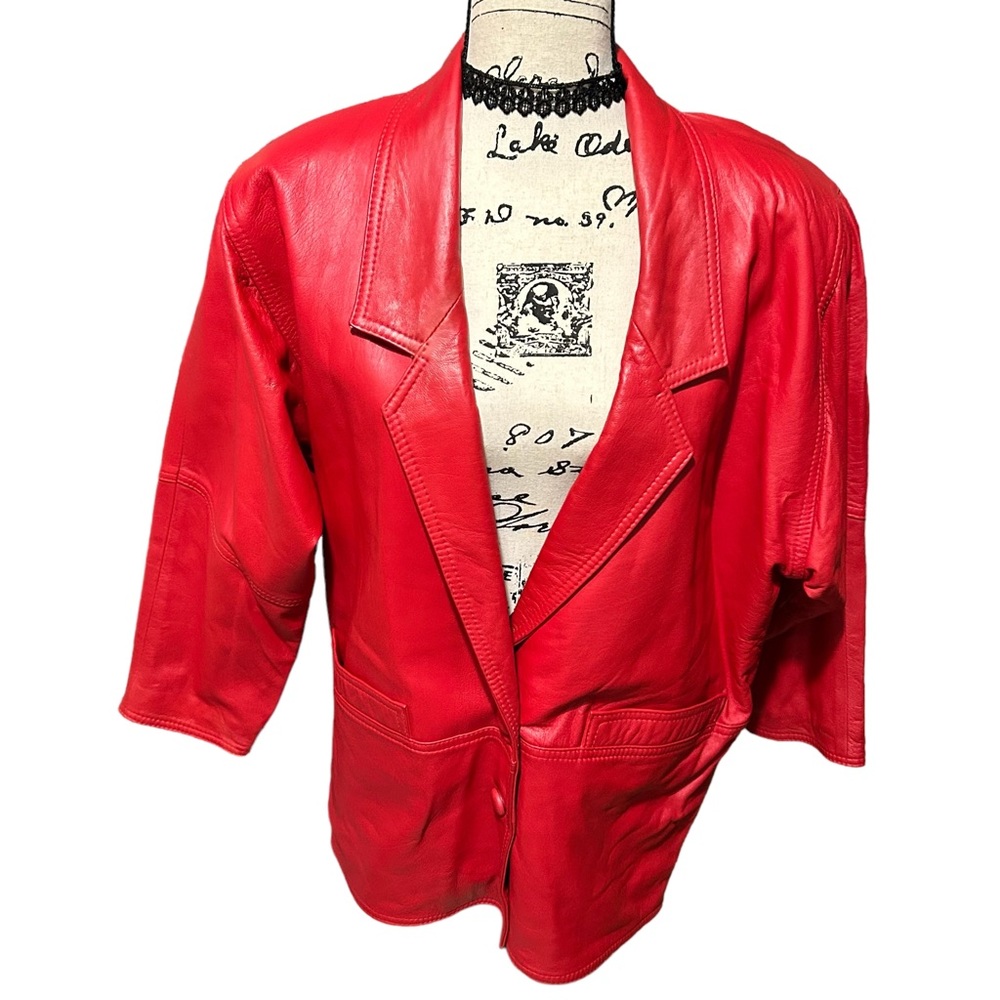 Istanbul Red Authentic Sheepskin Leather Women’s Jacket Sz XL